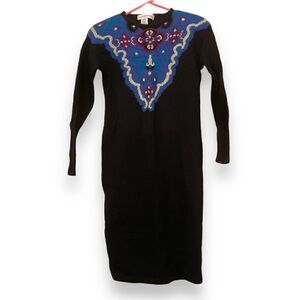 Vintage Outlander Metallic Wool Sweater Dress
